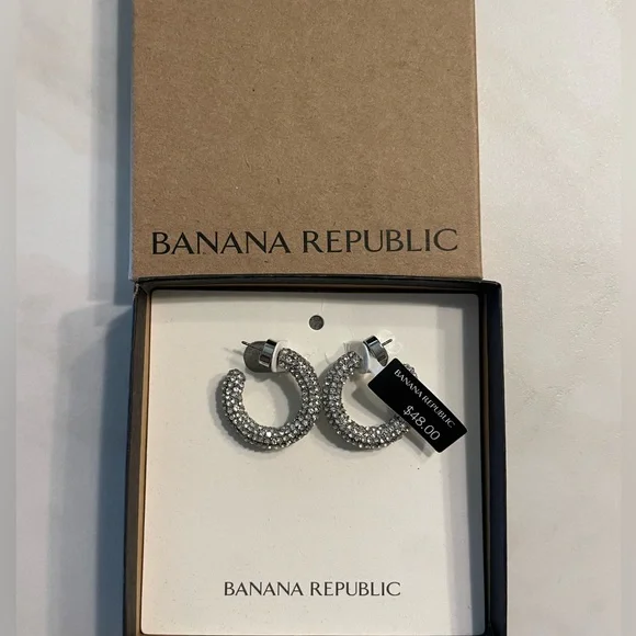 Banana Republic Sparkling Silver Crystal Earrings - Picture 5 of 5